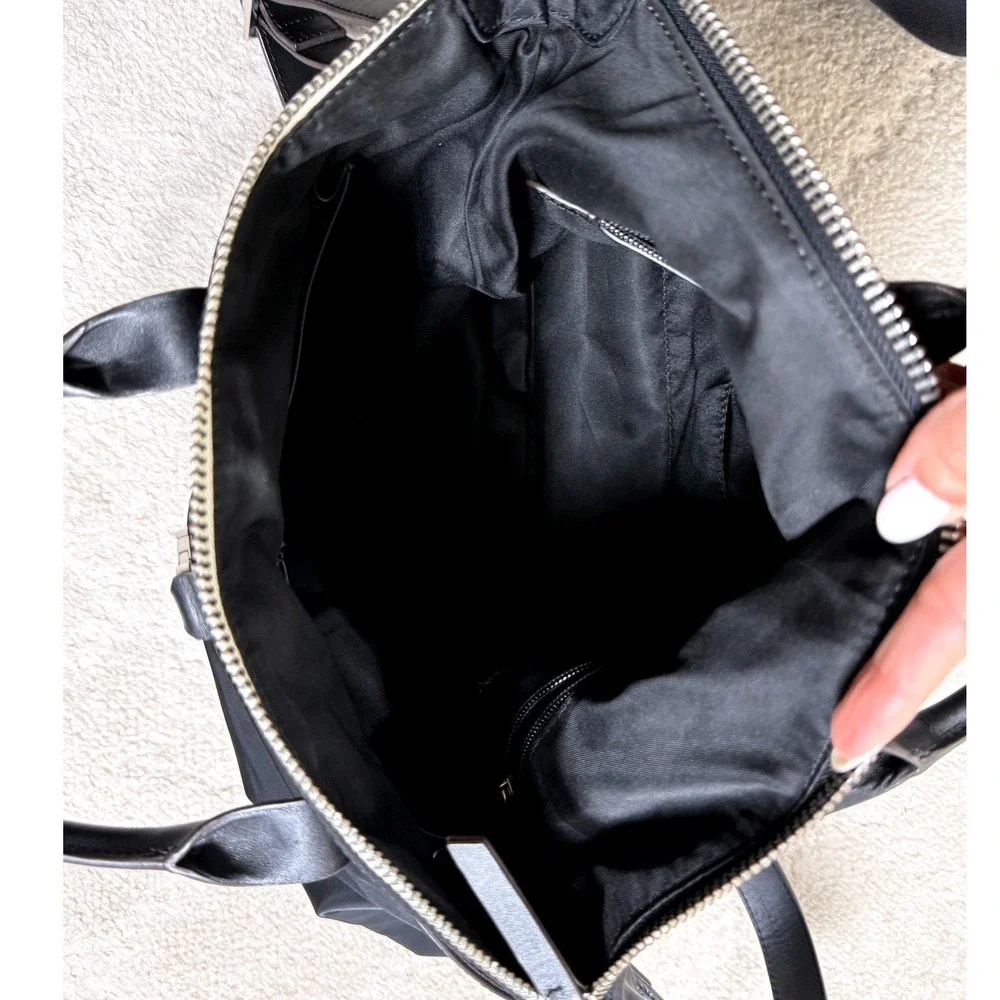 Uri Minkoff Black Nylon Leather Large Tote Bag Commuter Business Travel Office